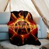 1PC Custom Name "Fiery Baseball Emblem" Outdooor Flannel Blankets Throw Blanket All-Season Throw Gift Bedspread for Couch, Bed, Camping Holiday Birthd