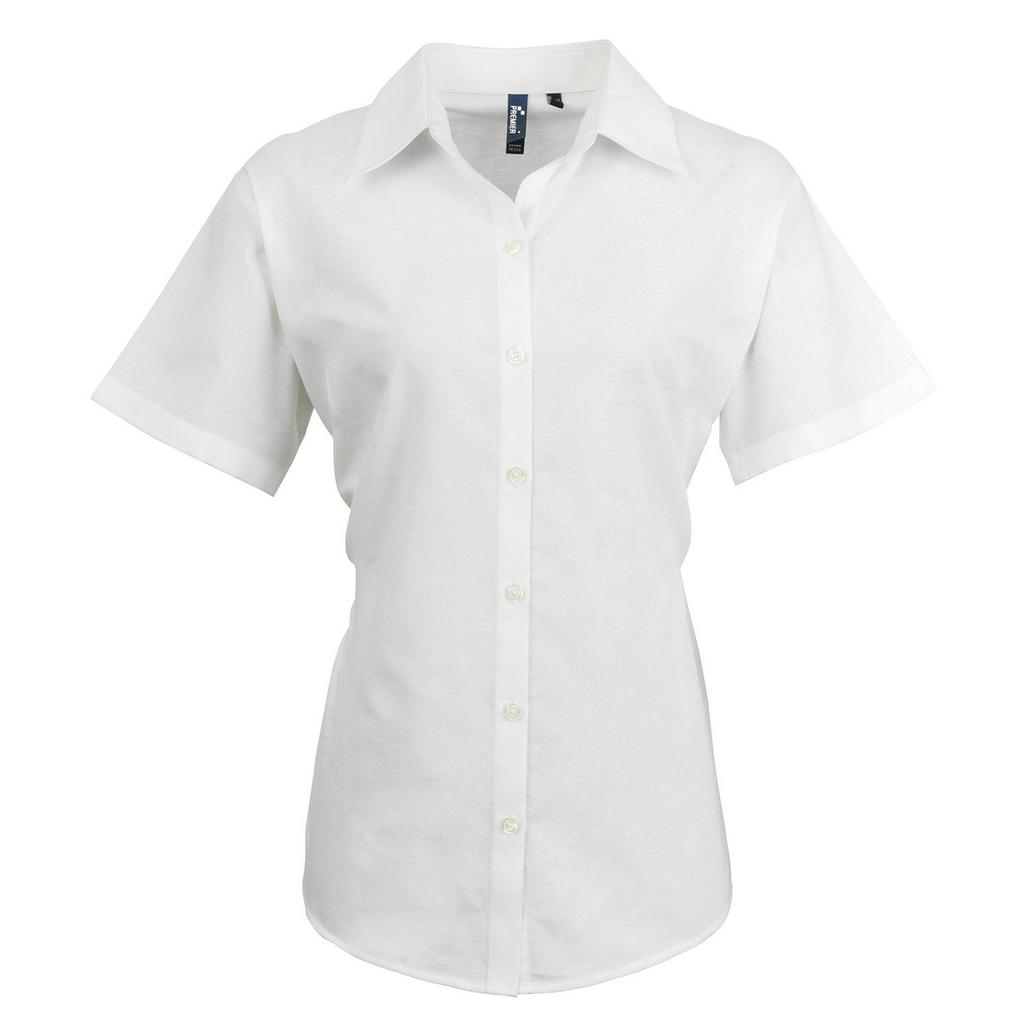 Premier Damen/Damen Signature Pearlized Oxford Kurzarmhemd