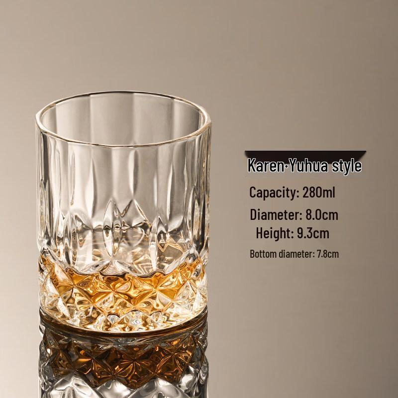 ZISIZ Handmade Crystal Glass Whiskey Cocktail Tumbler