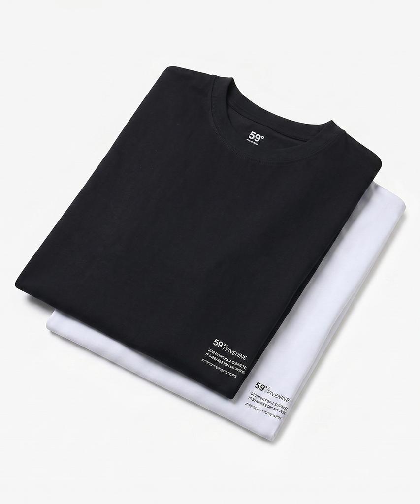 SIEG 59 Neck Contrast Short Sleeve T-Shirt (Piibd8708)