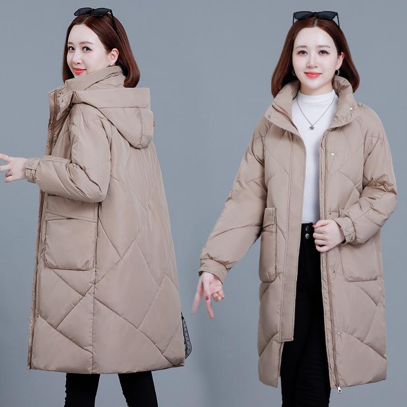 Women's Long Over-the-Knee Thickened Cotton Coat - 2025 Winter Collection
