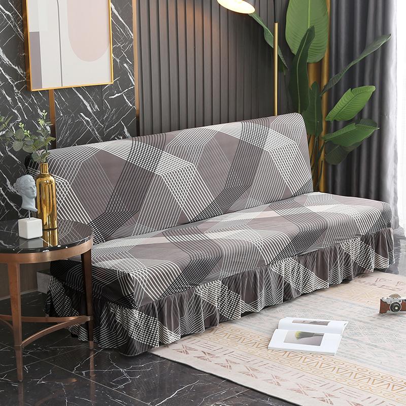 

Premium Floral Printed Armless Futon Covers with Skirt Stretch All-inclusive Folding Sofa Bed Cover Sofa Cover for KidsPets Washable S 120-150cm