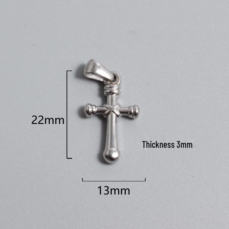 Retro Titanium Steel Cross Necklace Pendant - Stainless Steel DIY Jewelry Accessory, Fade-Resistant