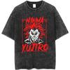 Washed Oversized T-shirt Japanese Anime Baki Graphic T Shirt Cotton Short Sleeves Tees Tops Clothing