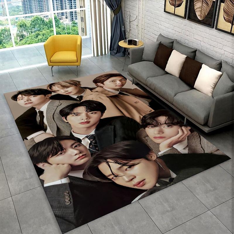 Kpop B-BTS Grupa Modowa Gwiazda Dywanik do Pokoju Zabaw Sypialni Salonu Kanapy Wystrój Domu, Dywanik dla Dzieci Antypoślizgowa Mata Podłogowa