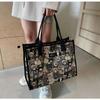 Convenient Portable Handbag Casual Cartoon Bear Embroidered Shoulder Bag Large Capacity Tote Bag