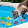Cat Pool Toys 6pcs Cat Pool Toys  Cat Bathing Toy Kitten Pool Water Squeaky Toy Interactive Swimming Bath Fish Toy Cat Supplies