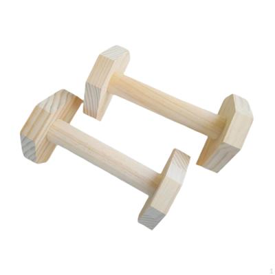 2x Parallettes de madeira Push up Stands Anti Slip Base para homens e mulheres, treinamento de força Home Pushup