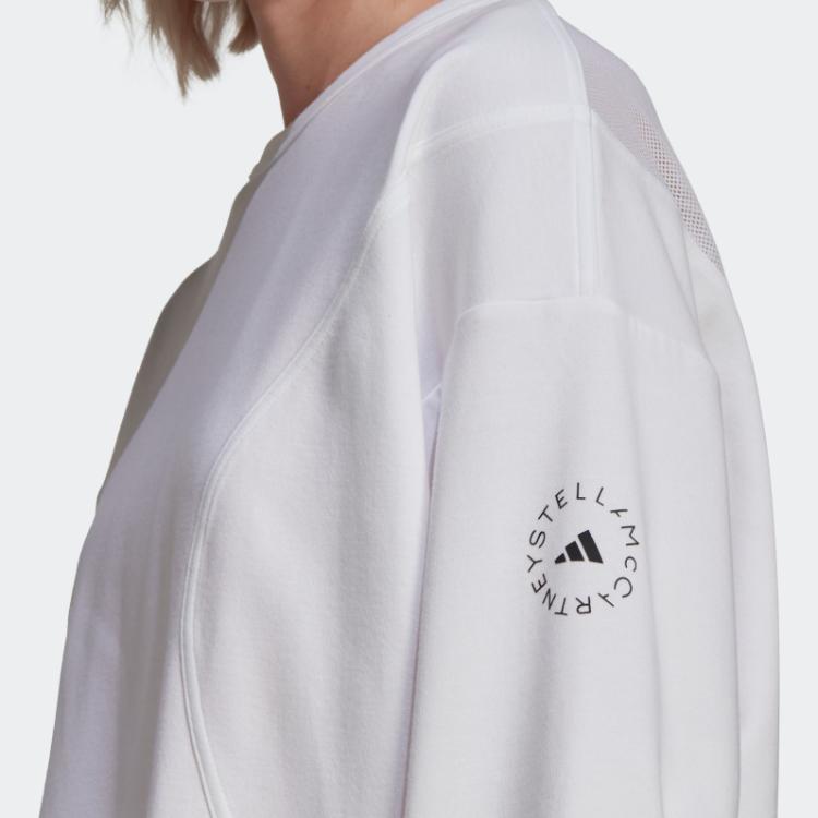 Adidas Long Sleeve Sport Pullover Sweatshirt Women Tops White HA8907