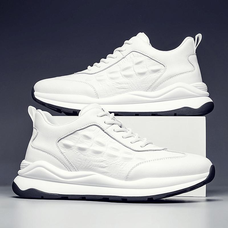 Echtes Leder Herren Freizeitsport Lederschuhe Lässig Erhöhende Schuhe Business Casual Herrenschuhe Frühling Herbstschuhe