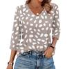 Women's V Neck 3/4 Sleeve Tops Casual T Shirts Basic Summer Tees Loose Fit Fall Pullover Tunic