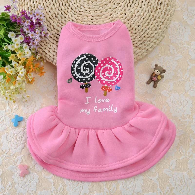 

small Dog Dress Winter Pet Dresses Cat Chihuahua Yorkie Clothes Puppy Clothing Apparel Skirt Princess Costume Pomeranian Outfit XS（old） розовый