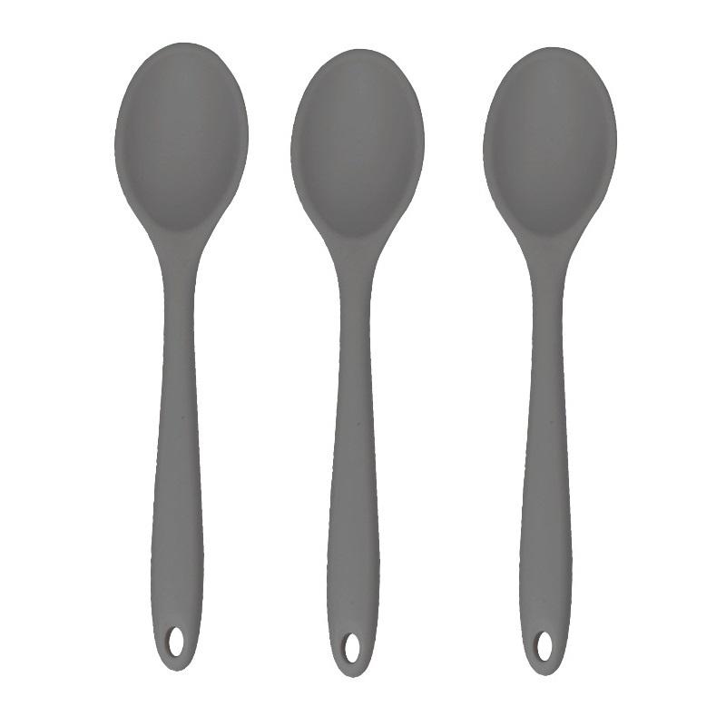 

3pcs Silicone Spoon Mixing Soup Spoons Kitchen Mixing Ladle Cooking Utensils Kitchenware Tool for Stirring and Serving темно серый