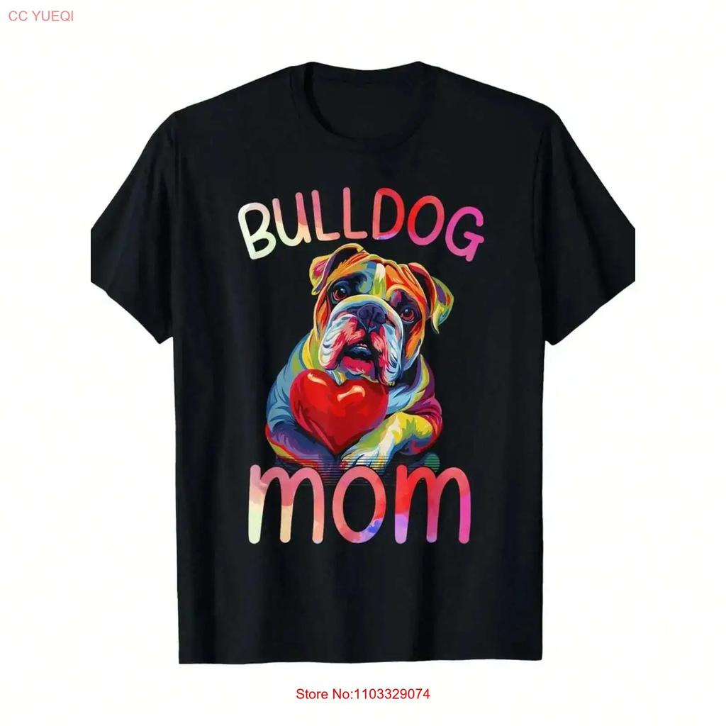 Bulldog Lovers Design Womens English Mom Women T Shirt Vintage Washed Designer Clothes Streetwear Unisex Stretched Slightly
