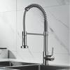 Polished Stainless Steel Black Single Handle Kitchen Basin Faucet 360 Rotating Cold and Hot Water Mixer Tap Deck Mounted