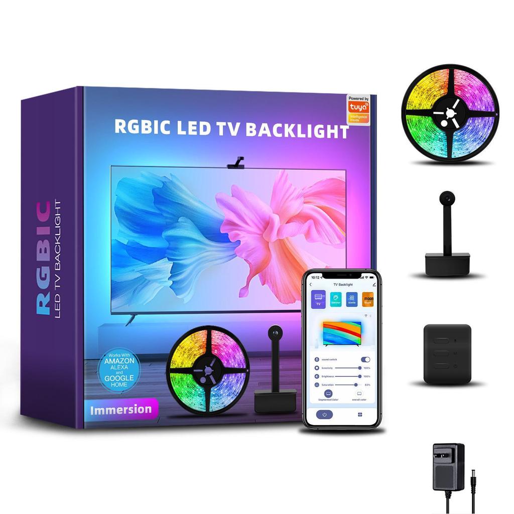 Graffiti App Control LED Light Strip for 55-65-Inch TV Background with Camera Sync