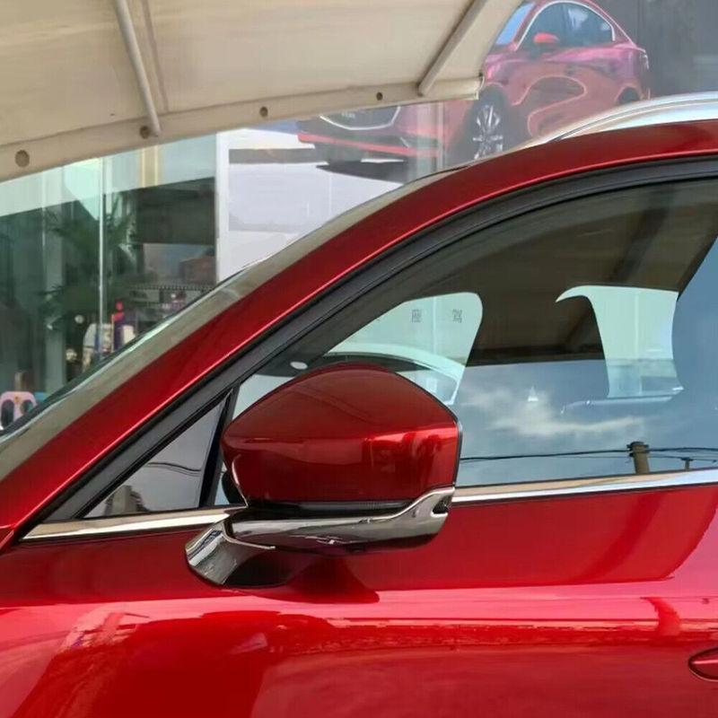 For Mazda CX-30 -2024 4Pcs Car Sticker Chrome Silver Rearview Side Rear View Mirror Strip Cover Trims Molding Exterior Decor