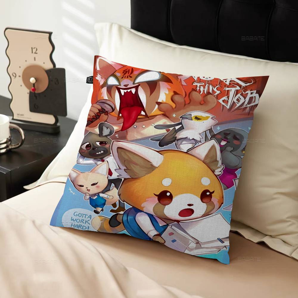 Aggretsuko Anime-Rock Poszewka na poduszkę toon Prezent Poszewka na poduszkę Sypialnia Dom Sofa Krzesło Siedzisko Dekoracja poszewka na poduszkę