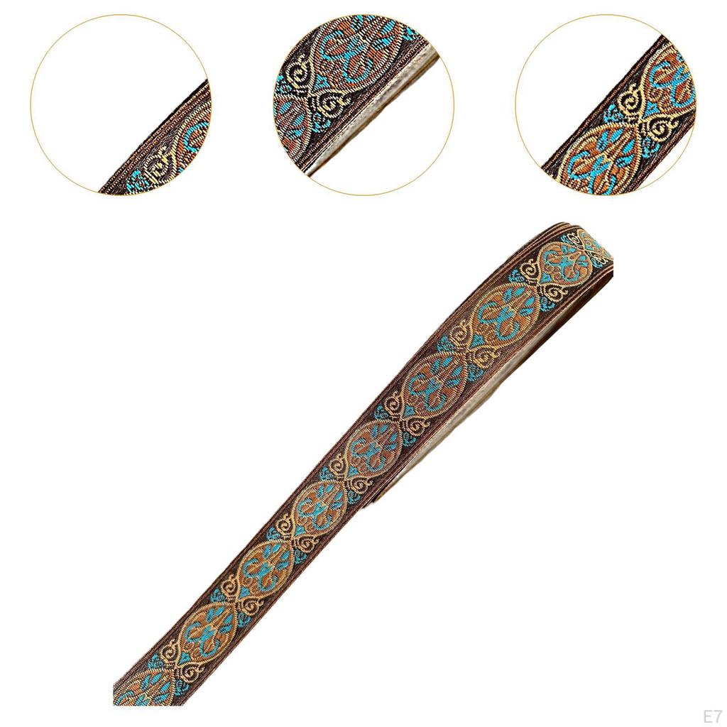 5 M Jacquard Ribbon Fabric Embellishment for Home Decor Table Runners Pillowcases Sewing