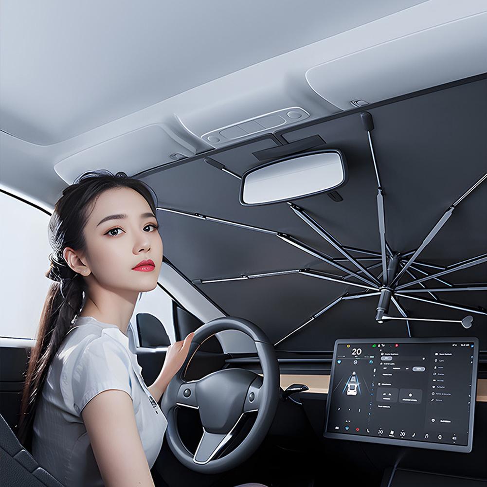 New Car Sunshade Umbrella Foldable Front/Rear Windows Sunshade Cover All Season Car Sunshade UV Ray Block Protection Accessories