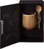 Cafe Au Lait Mug and Spoon Set, Bamboo, Dishwasher Safe, White, RV-205WS (Brown)