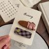 Autumn Retro Sweet Pink Coffee Leopard Pattern Bow Rabbit Hairpin Hair Ring Temperament Baby Tie Ball Head Flower Girl