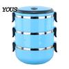 Separate Layer Bento Box Stackable Insulated Lunch with Handle, Stainless Steel Interior Easy Cleaning Portable Thermal Design, Leak-Proof Food