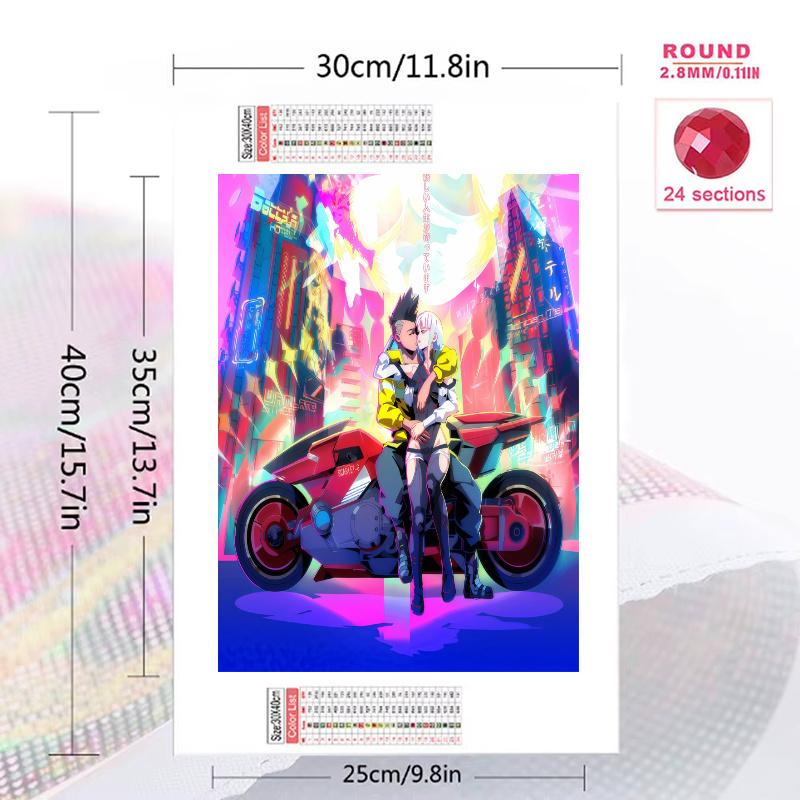 Cyberpunk Edgerunners 100% Round Full Drill 5D DIY Diamond Painting Embroidery Cross Stitch Rhinestone Décor