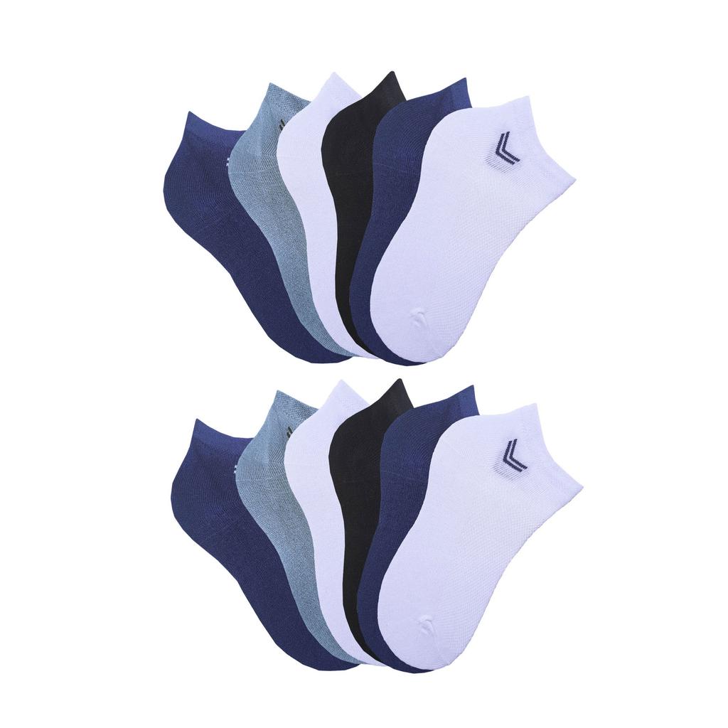 12pcs Boys Bamboo Seamless Short Booties Socks Air Conditioned Socks