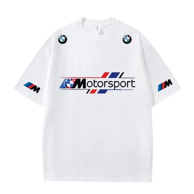 D06-117 MINISO 2026 Summer BMW Motorsport Men Women 100% Cotton T-Shirt Racing Car Fan Casual Short Sleeve O-Neck Top