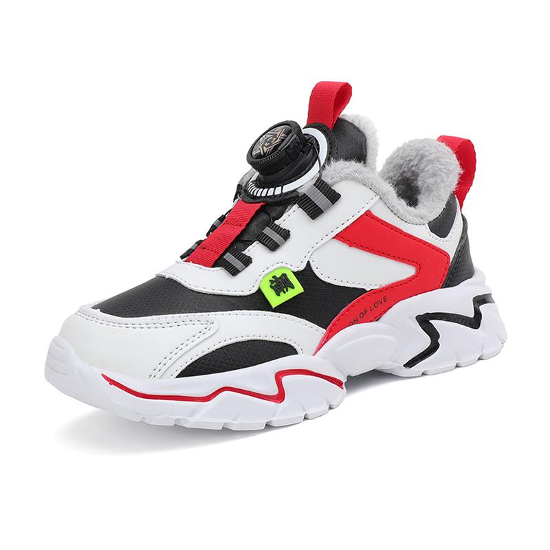 

Зима 2024 Детская повседневная спортивная обувь Бренд Детские кожаные модные кроссовки Мальчики Девочки Нескользящие Теплые Зимние ботинки 39