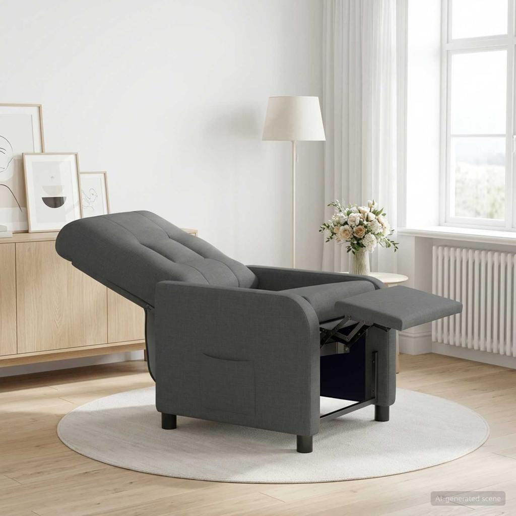 Recliner Dark Gray Fabric