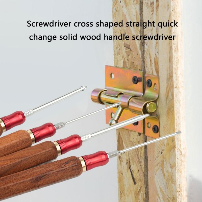 Holzgriff Schraubendreher Handwerkzeug Festwert Drehmoment Messing Spannzange Holzbearbeitung Ersatzzubehör Haushalt