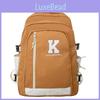 K Letter Durable Nylon Backpack With Laptop Compartment For School And Commuting