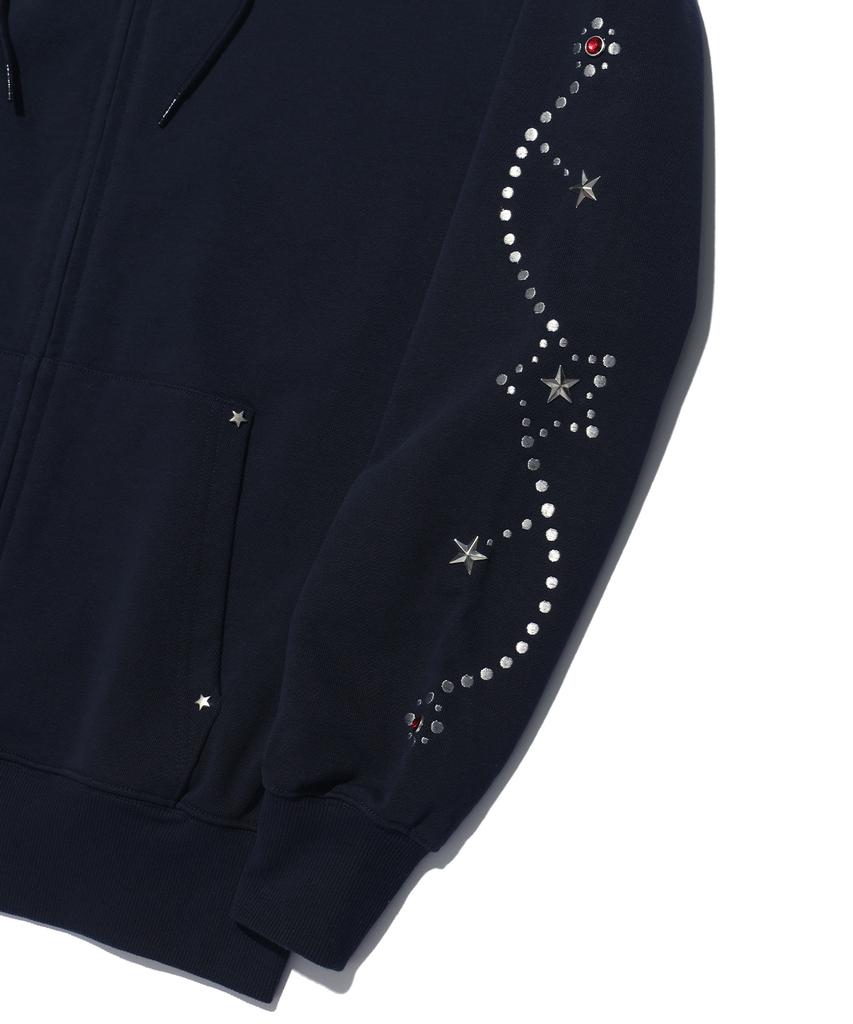 Youhee Star Hotfix Hood Zip-Up Navy