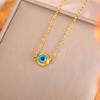 Turkish Blue Evil Eye Pendant Necklace Women Stainless Steel Gold Neck Chains Choker Amulet Jewelry Valentine Gift