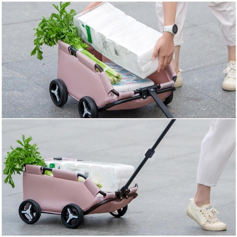 Cats-in-bag Carriers for Puppies Carry Cart Outdoor Travel Shoulder Carriers Sightseeing Bag Trolley Wheel