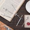 6Pcs/Set Creative Antique Swords Knife Bookmark Charms Metal Bookmarks Pendants Book Clips Reading Mark Supplies Bookmark Gift