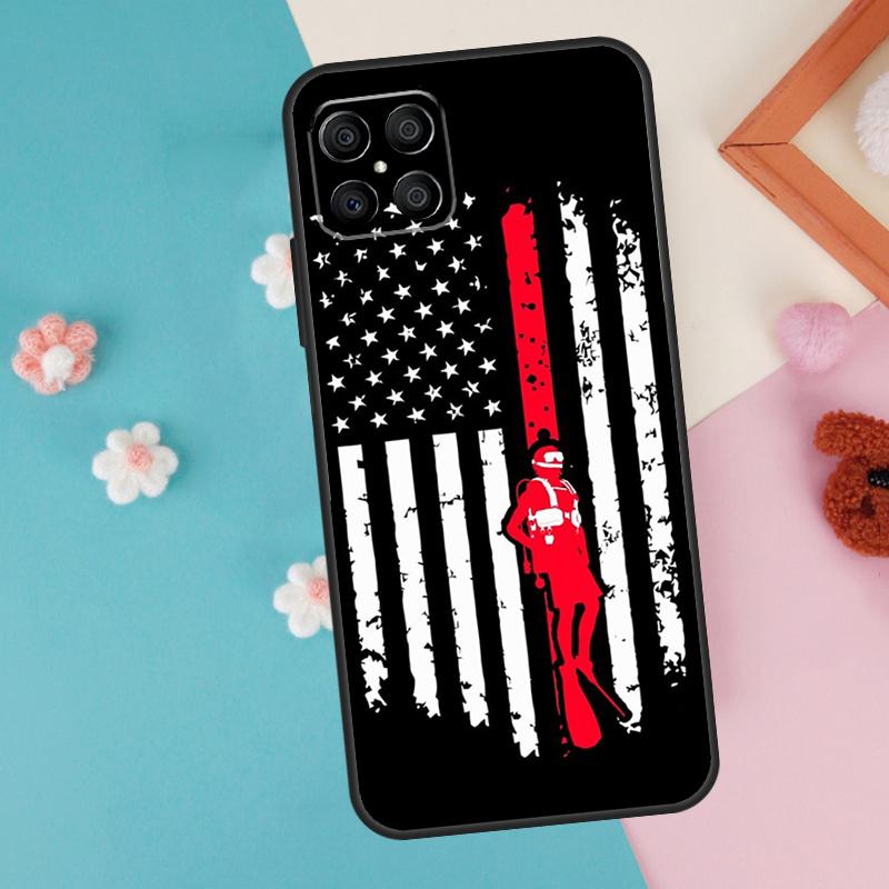 Diver Down Scuba Flag Case For Honor 200 Pro 50 70 90 X9a X8a X8 X9 X8b X9c X9b Honor Magic 7 5 6 Lite Pro Cover