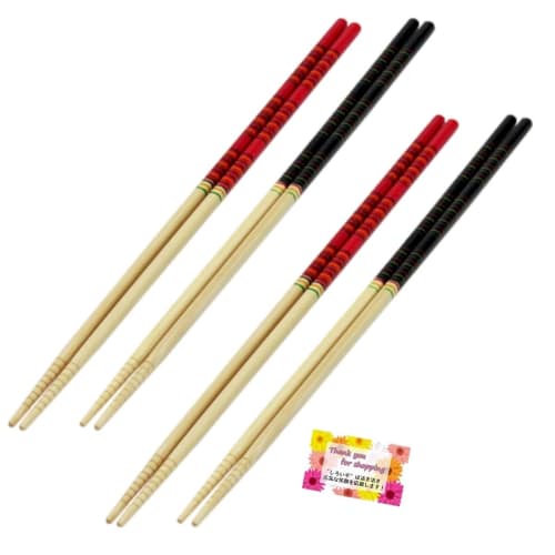 Sett med 2 Kabuki spisepinner: Firkantet, Sikkert grep, Sklisikker, Hygienisk, Laget av slitesterk Moso-bambus med vannavstøtende belegg, Perfekt for fritering