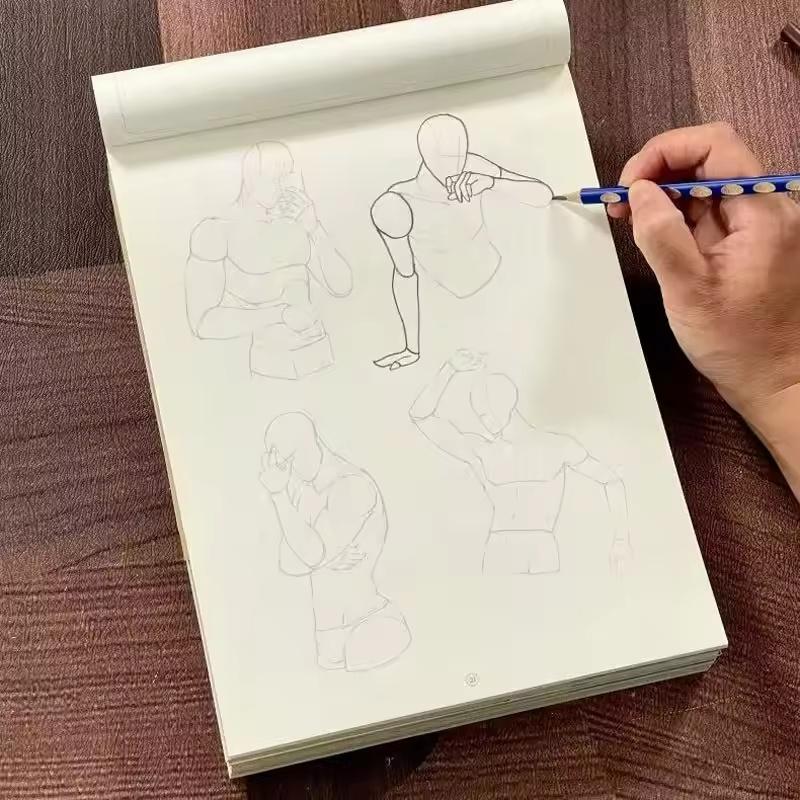 Manga Figure Structure Dynamic Pose Tracing Workbook - Anime Character Anatomy Action Sketching Practice Book for Beginners