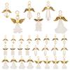 48Pcs 6 Styles Acrylic Pendants with Alloy Findings Angel Antique Golden 23~31mm Hole: 1.5~2.7mm 8pcs/style