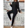 Casual O-neck Two Piece Set Women Outfits Autumn Winter Fashion Solid Knitted Long Sleeve Sweater Elegant Loose Pants Suit