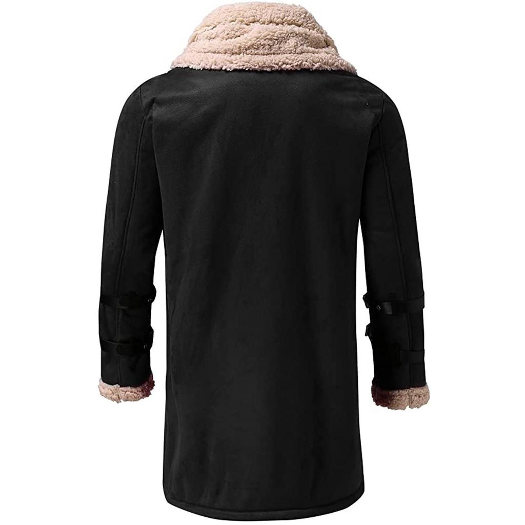 Men's Canvas Jacket Hood Men Winter Zipper Coat Lapel Collar Long Sleeve Padded Polyester Men's Jacket Outerwear