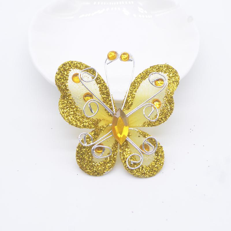 4 Stück Bling Puder Harz verzierte Drahtgeflecht Schmetterlingsapplikationen für Kleidung Hut Schuhe Nähaufnäher DIY Kopfschmuck Haarspangen Dekor