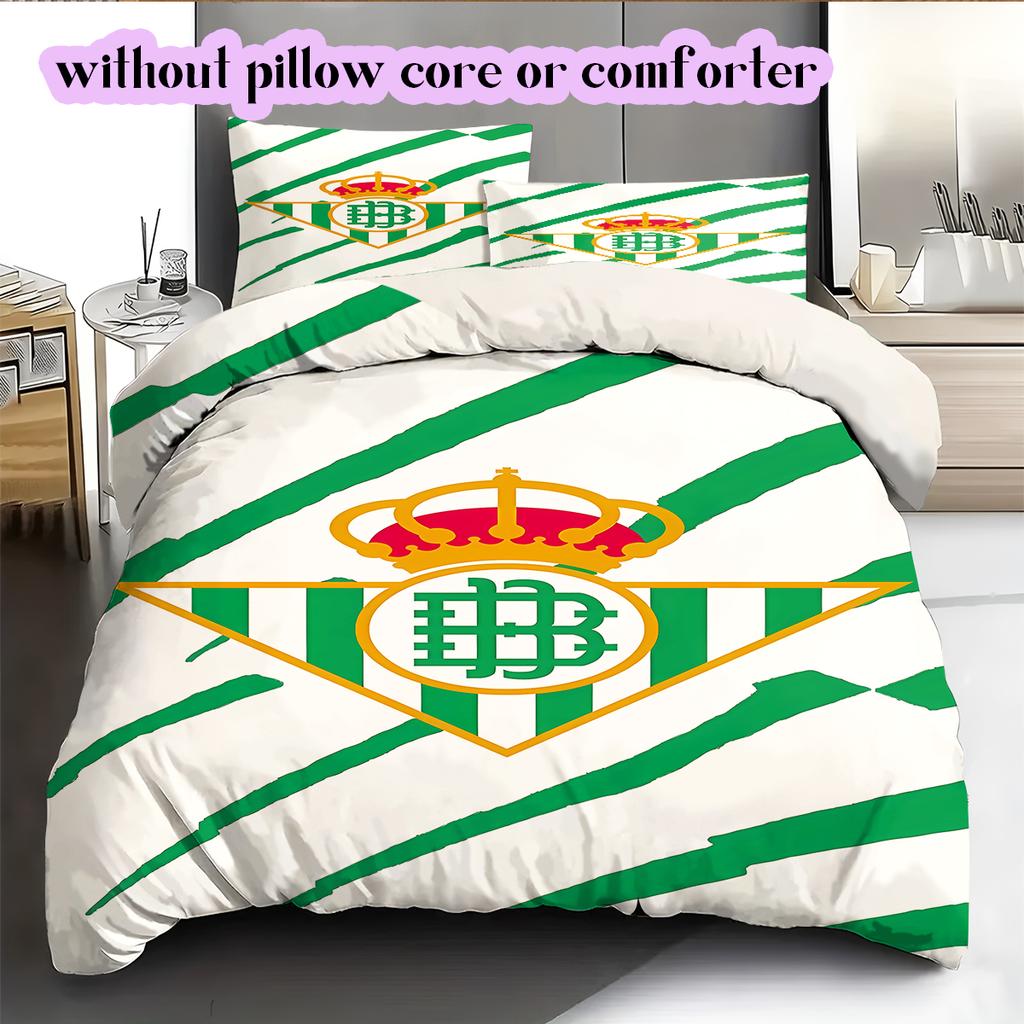 Team football Pattern Bedding Quilt Set Quilt Cover Pillowcase Home Decoration Birthday Gift (1 * duvet cover + 2 * pillowcase, without core)