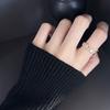 Fashionable Minimalist Geometric Design Adjustable Copper Ring For Women With Sparkling Diamonds