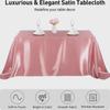 Rectangle Wedding Satin Tablecloth 57x102inch Bright Smooth Silk Table Cover for Wedding Banquet Anniversary Dining Table Decoration