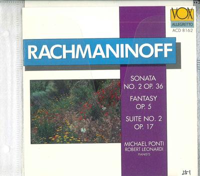 CD RACHMANINOFF - Sonate , Fantasie , Suite ACD8162 VOX Japan Klassisch Gebraucht