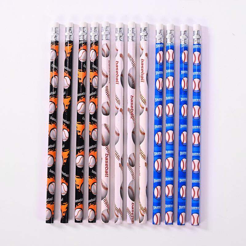 12/24/36Pcs Football Wooden Pencils Kids Soccer Sport Theme Birthday Party Favors Boy Back To School Gift Pinata Fillers Supplies